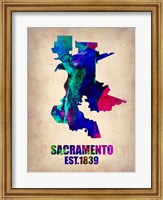 Sacramento Watercolor Map Fine Art Print