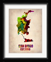 San Diego Watercolor Map Fine Art Print