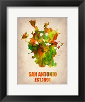 San Antonio Watercolor Map Fine Art Print