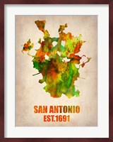 San Antonio Watercolor Map Fine Art Print