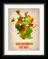 San Antonio Watercolor Map Fine Art Print