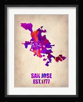 San Jose Watercolor Map Fine Art Print