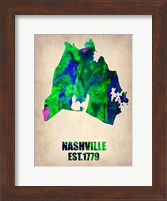 Nashville Watercolor Map Fine Art Print
