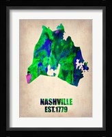 Nashville Watercolor Map Fine Art Print
