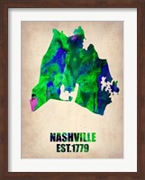 Nashville Watercolor Map Fine Art Print