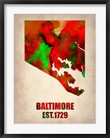 Baltimore Watercolor Map Fine Art Print