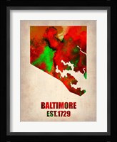 Baltimore Watercolor Map Fine Art Print