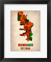 Milwaukee  Watercolor Map Fine Art Print