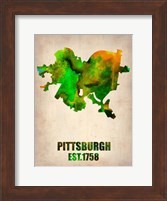 Pittsburgh Watercolor Map Fine Art Print