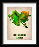 Pittsburgh Watercolor Map Fine Art Print