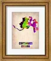 Cincinnati Watercolor Map Fine Art Print