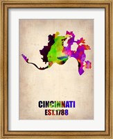 Cincinnati Watercolor Map Fine Art Print