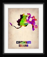 Cincinnati Watercolor Map Fine Art Print