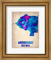 Anchorage Watercolor Map Fine Art Print