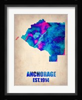 Anchorage Watercolor Map Fine Art Print