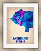 Anchorage Watercolor Map Fine Art Print