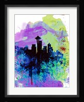 Seattle Watercolor Skyline 1 Fine Art Print