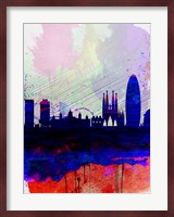 Barcelona Watercolor Skyline 2 Fine Art Print