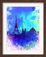 Paris Watercolor Skyline Fine Art Print