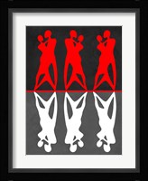 Red and White Dance Framed Print