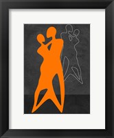 Orange Couple Dancing Fine Art Print