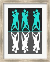 Green and White Couple dancing Fine Art Print