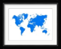 Blue Dotted World Map Fine Art Print