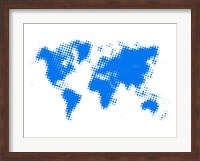 Blue Dotted World Map Fine Art Print