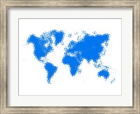 Blue Dotted World Map Fine Art Print