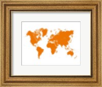 Yellow Dotted World Map Fine Art Print