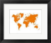 Yellow Dotted World Map Fine Art Print