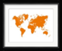 Yellow Dotted World Map Fine Art Print