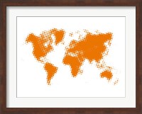 Yellow Dotted World Map Fine Art Print