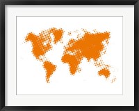 Yellow Dotted World Map Fine Art Print