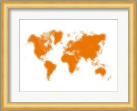 Yellow Dotted World Map Fine Art Print