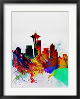 Seattle Watercolor Skyline 2 Fine Art Print