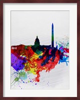 Washington DC Watercolor Skyline 1 Fine Art Print