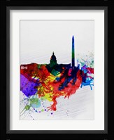 Washington DC Watercolor Skyline 1 Fine Art Print