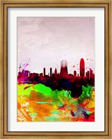 Barcelona Watercolor Skyline Fine Art Print
