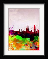 Barcelona Watercolor Skyline Fine Art Print