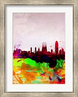 Barcelona Watercolor Skyline Fine Art Print