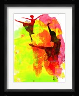 Two Red Ballerinas Watercolor Fine Art Print