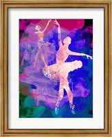 Two Dancing Ballerinas Watercolor 1 Fine Art Print