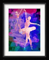 Two Dancing Ballerinas Watercolor 1 Fine Art Print