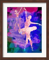 Two Dancing Ballerinas Watercolor 1 Fine Art Print