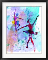 Two Dancing Ballerinas Watercolor 2 Fine Art Print