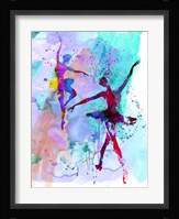 Two Dancing Ballerinas Watercolor 2 Fine Art Print