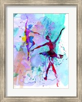 Two Dancing Ballerinas Watercolor 2 Fine Art Print