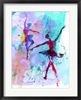 Two Dancing Ballerinas Watercolor 2 Fine Art Print