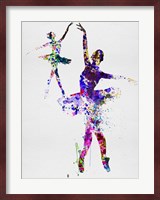 Two Dancing Ballerinas Watercolor 4 Fine Art Print